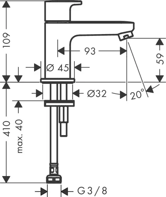 Hansgrohe - Vernis Blend - Oszlopos mosdócsaptelep - 71583000 – 2. kép