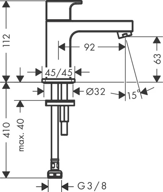Hansgrohe - Vernis Shape - Oszlopos mosdócsaptelep - 71592670 – 2. kép