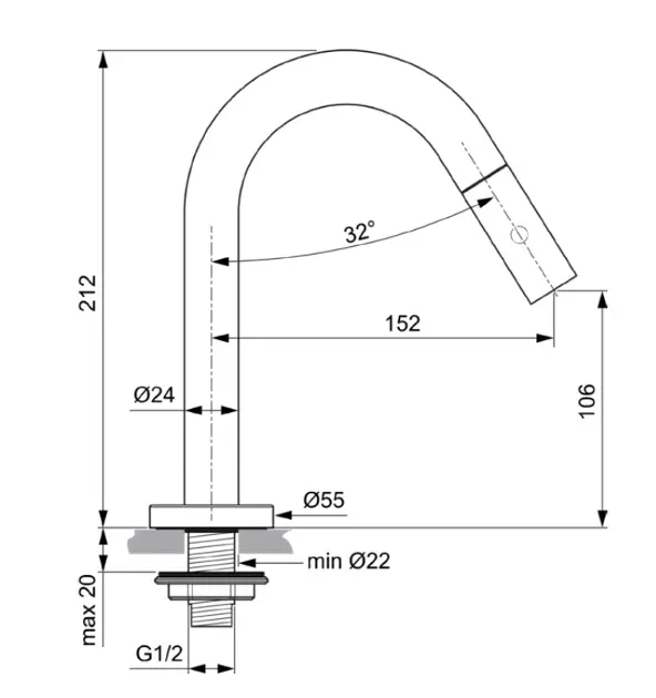 Ideal Standard - CeraLine - Oszlopos mosdócsaptelep - F2843AA – 2. kép