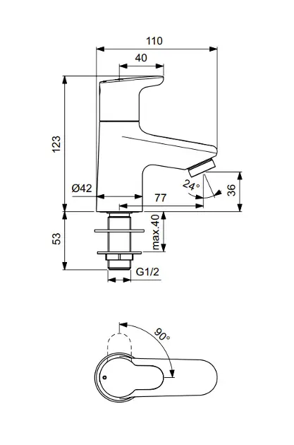 Ideal Standard - Ceraplus II - Oszlopos mosdócsaptelep - BC117AA – 2. kép