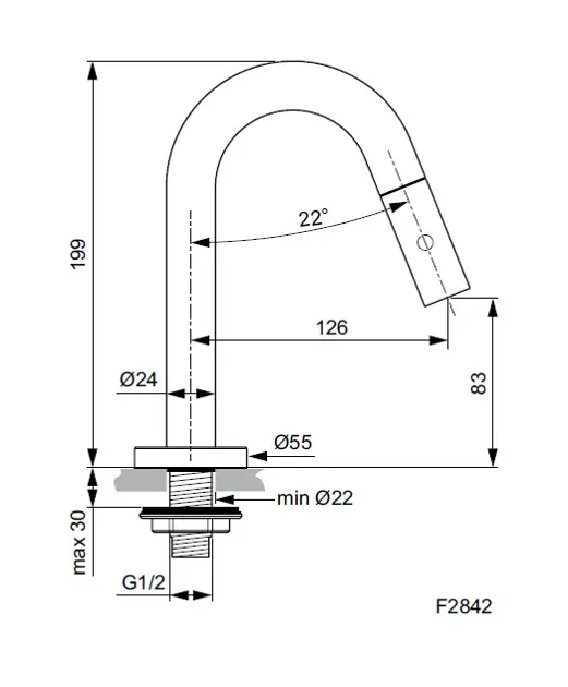 Ideal Standard - IdealStream - Oszlopos mosdócsaptelep - F2842AA – 2. kép