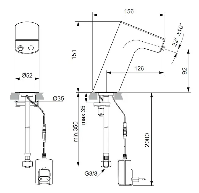 Ideal Standard - Intelliflow - Oszlopos mosdócsaptelep - A7858AA – 2. kép