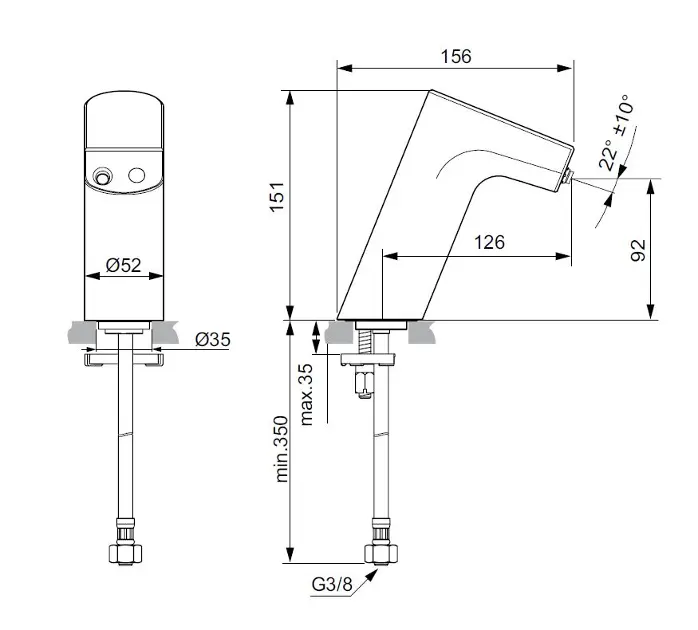 Ideal Standard - Intelliflow - Oszlopos mosdócsaptelep - A7859AA – 2. kép