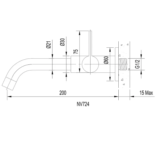 Sapho - Shower valves - Oszlopos mosdócsaptelep - NV724 – 2. kép