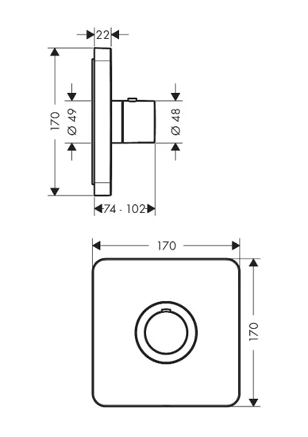 Axor - ShowerSelect - Termosztátos csaptelep - 36711670 – 2. kép