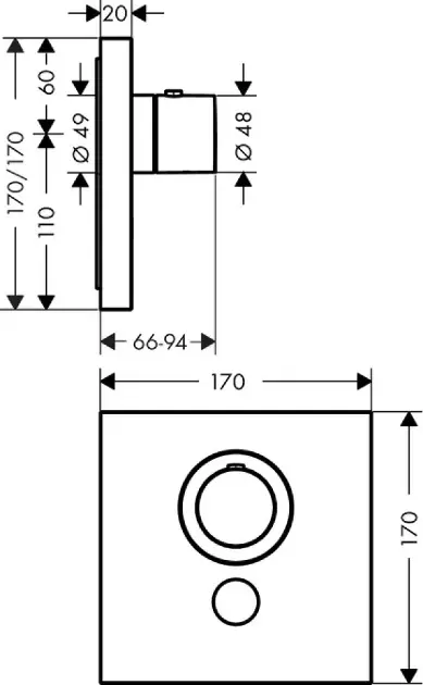 Axor - ShowerSelect - Termosztátos csaptelep - 36716000 – 2. kép