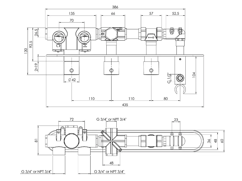Sapho - Taps - Termosztátos csaptelep - MB623 – 2. kép