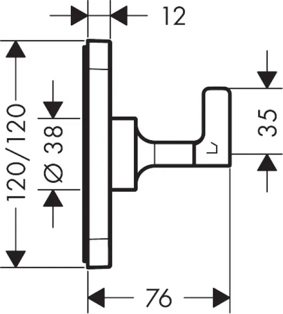 Axor - Citterio E - Termosztátos váltó- és elzárószelep - 36772000 – 2. kép
