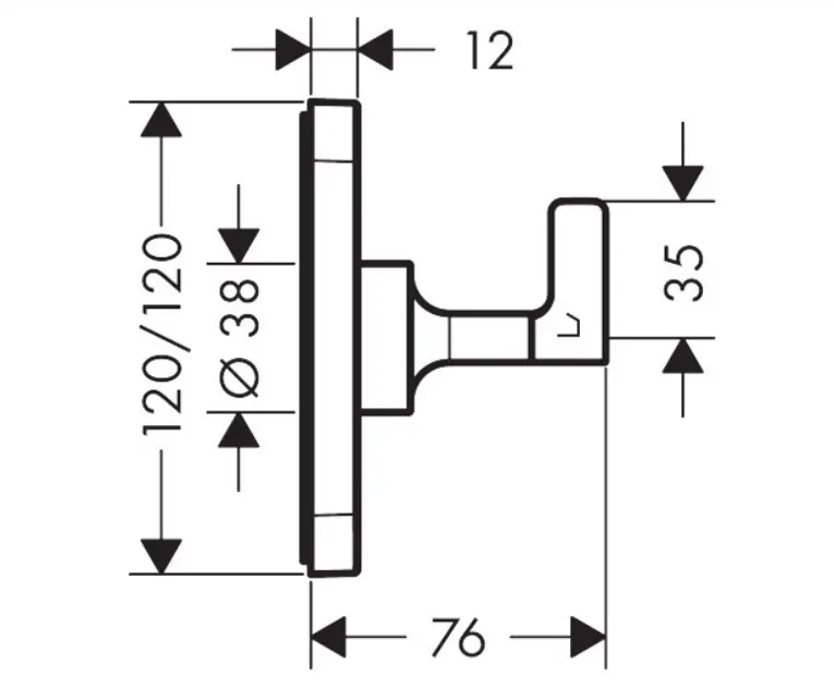 Axor - Citterio E - Termosztátos váltó- és elzárószelep - 36772670 – 2. kép