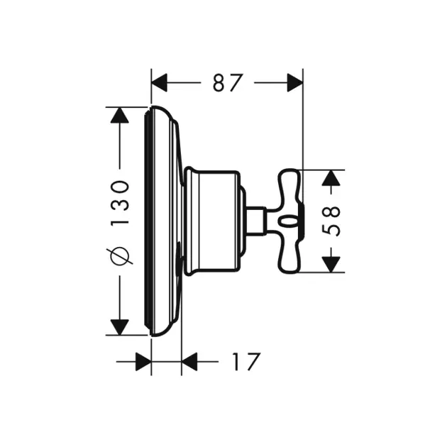Axor - Montreux - Termosztátos váltó- és elzárószelep - 16830820 – 2. kép