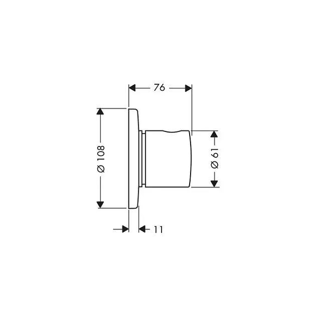 Axor - Uno - Termosztátos váltó- és elzárószelep - 38933000 – 2. kép