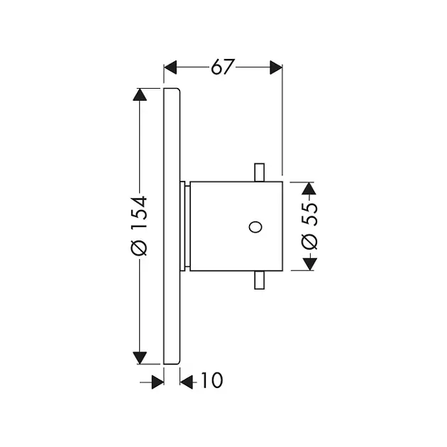 Axor - Uno - Termosztátos váltó- és elzárószelep - 38976000 – 2. kép