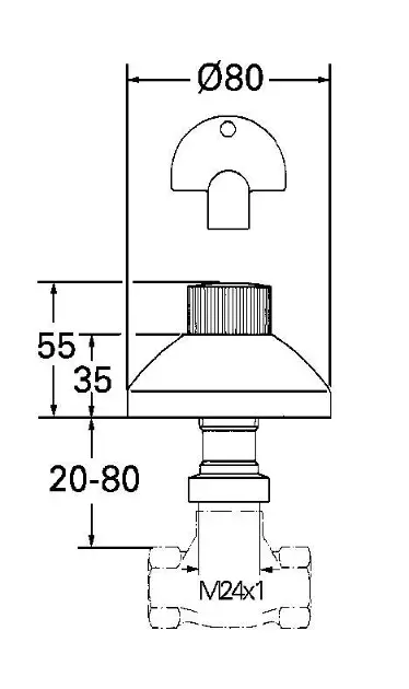 Grohe - Atlanta - Termosztátos váltó- és elzárószelep - 19840000 – 2. kép