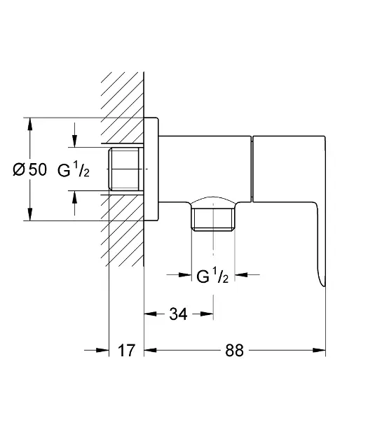 Grohe - BauLoop - Termosztátos váltó- és elzárószelep - 26020000 – 2. kép