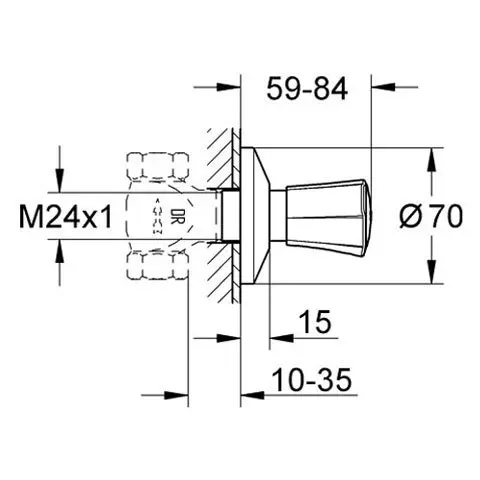 Grohe - Costa L - Termosztátos váltó- és elzárószelep - 19854001 – 2. kép