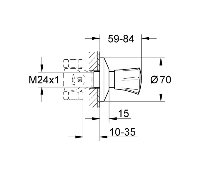 Grohe - Costa L - Termosztátos váltó- és elzárószelep - 19855001 – 2. kép