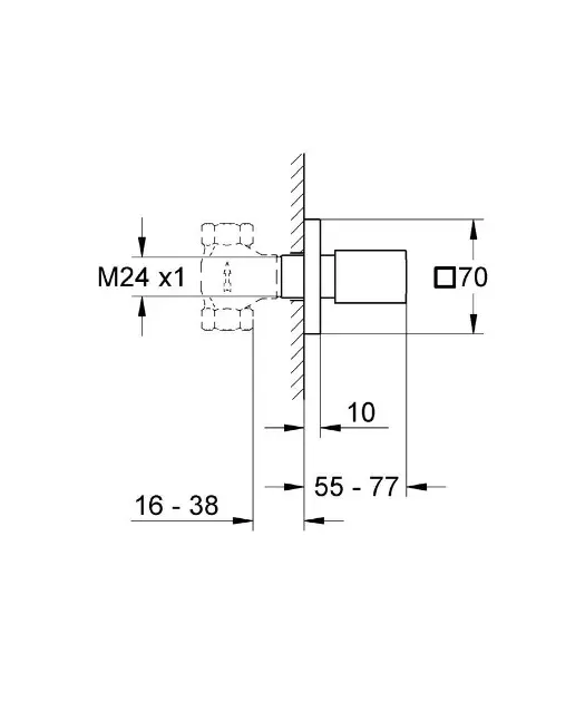 Grohe - Eurocube - Termosztátos váltó- és elzárószelep - 19910000 – 2. kép