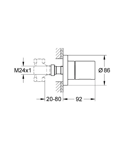 Grohe - Grohtherm 3000 Cosmopolitan - Termosztátos váltó- és elzárószelep - 19470000 – 2. kép