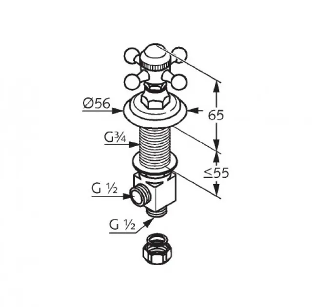 Kludi - Adlon - Termosztátos váltó- és elzárószelep - 518174520 – 2. kép
