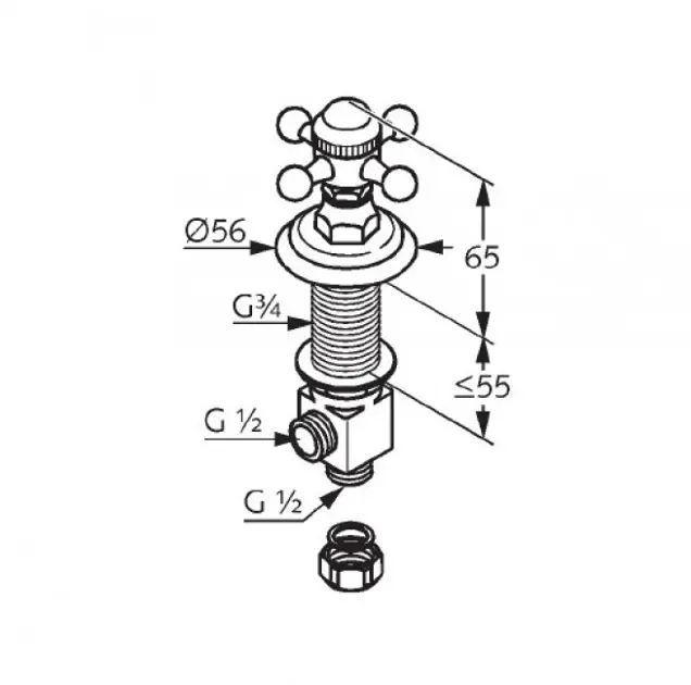 Kludi - Adlon - Termosztátos váltó- és elzárószelep - 518180520 – 2. kép