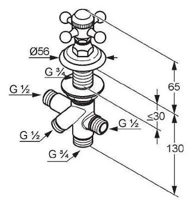 Kludi - Adlon - Termosztátos váltó- és elzárószelep - 518484520 – 2. kép