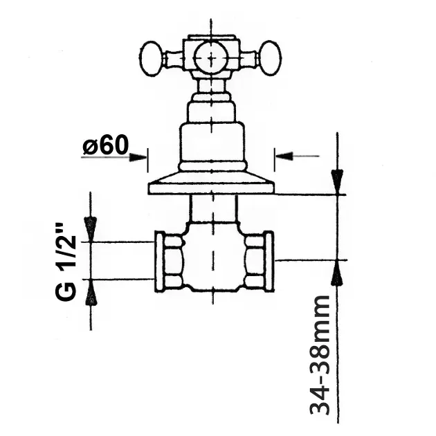 Sapho - Reitano Rubinetteria Antea - Termosztátos váltó- és elzárószelep - 3052C – 2. kép