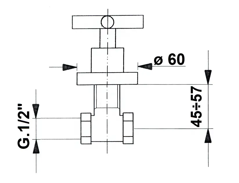 Sapho - Reitano Rubinetteria Axia - Termosztátos váltó- és elzárószelep - 505H – 2. kép