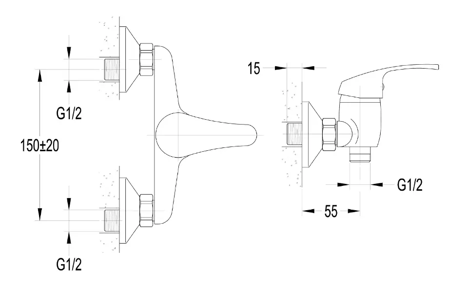 Aqualine - 50 - Zuhany csaptelep - 52126 – 2. kép