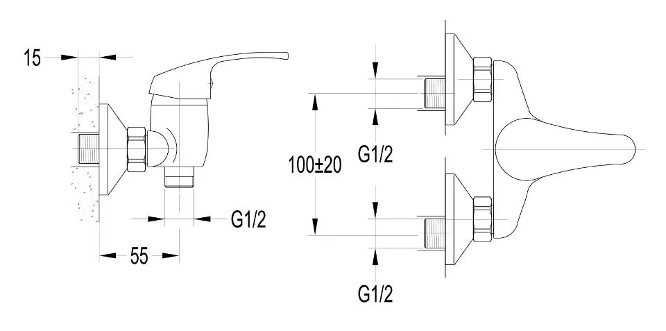 Aqualine - 50 - Zuhany csaptelep - 52156 – 2. kép