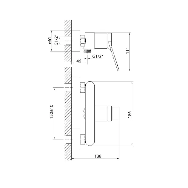 Aqualine - Bolero - Zuhany csaptelep - BC011 – 2. kép