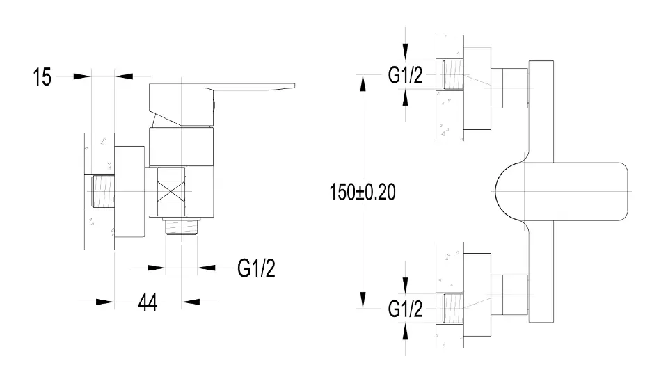 Aqualine - Daphne - Zuhany csaptelep - DH701 – 2. kép