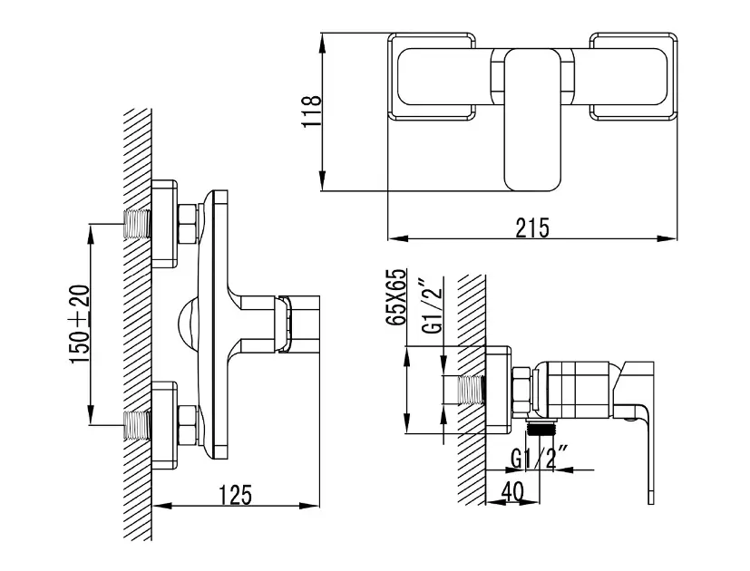 Aqualine - Factor - Zuhany csaptelep - FC411 – 2. kép