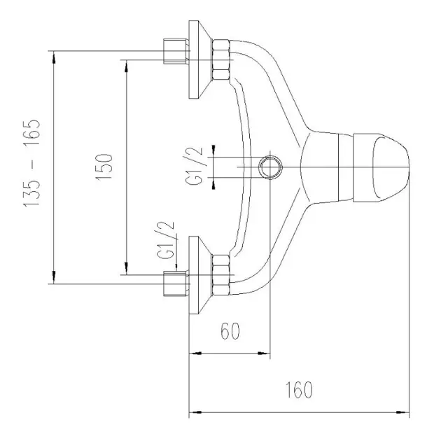 Aqualine - Kasiopea - Zuhany csaptelep - 1107-11 – 2. kép
