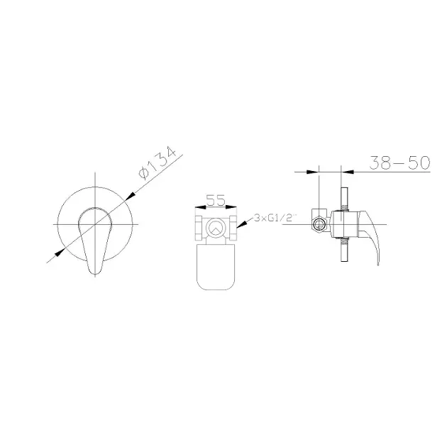 Aqualine - Kasiopea - Zuhany csaptelep - 1107-41 – 2. kép