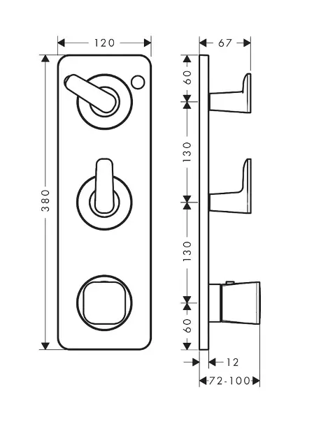 Axor - Citterio C - Zuhany csaptelep - 49700000 – 2. kép