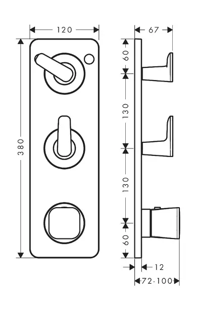 Axor - Citterio C - Zuhany csaptelep - 49700820 – 2. kép