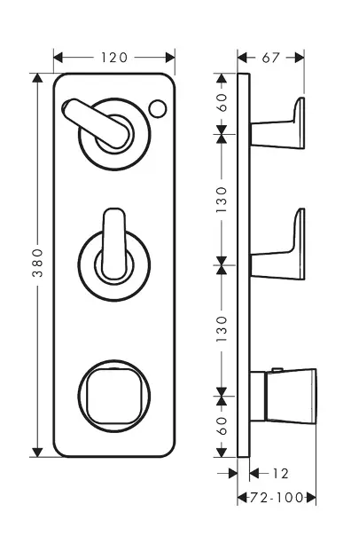 Axor - Citterio C - Zuhany csaptelep - 49701820 – 2. kép