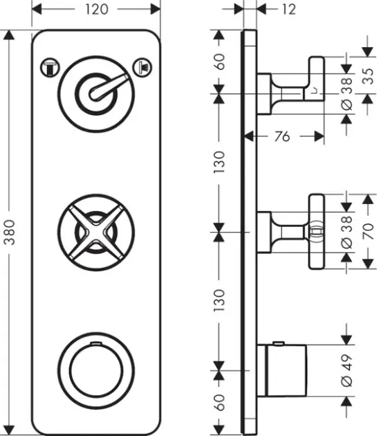 Axor - Citterio E - Zuhany csaptelep - 36703000 – 2. kép