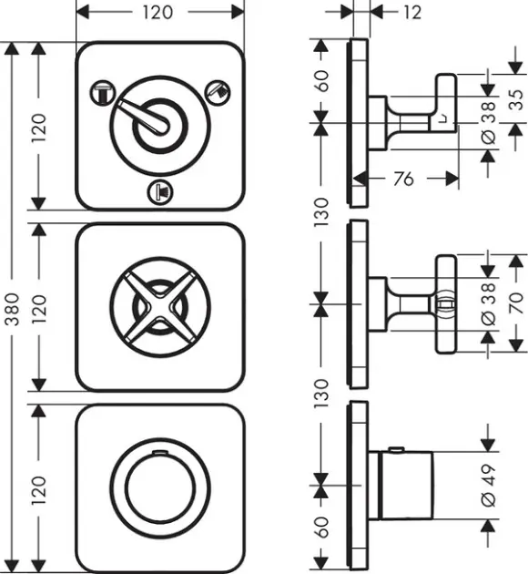 Axor - Citterio E - Zuhany csaptelep - 36704000 – 2. kép