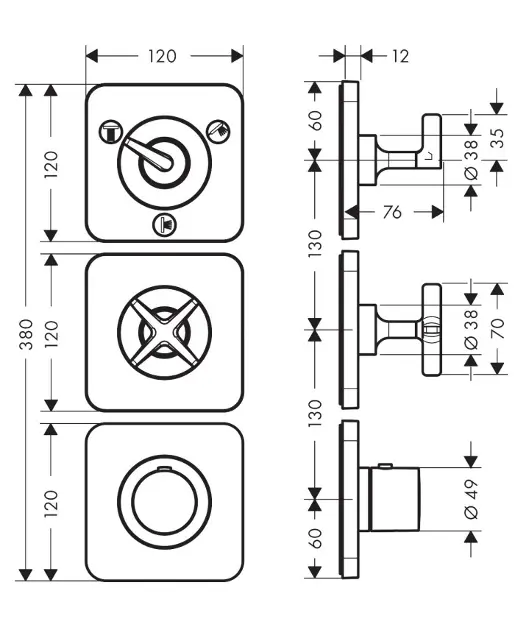 Axor - Citterio E - Zuhany csaptelep - 36704670 – 2. kép