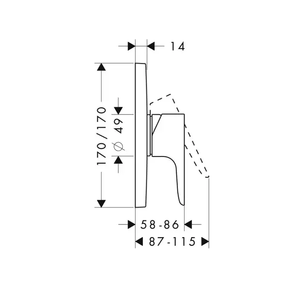 Axor - Citterio M - Zuhany csaptelep - 34625000 – 2. kép