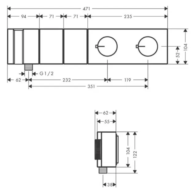 Axor - Edge - Zuhany csaptelep - 46701000 – 2. kép
