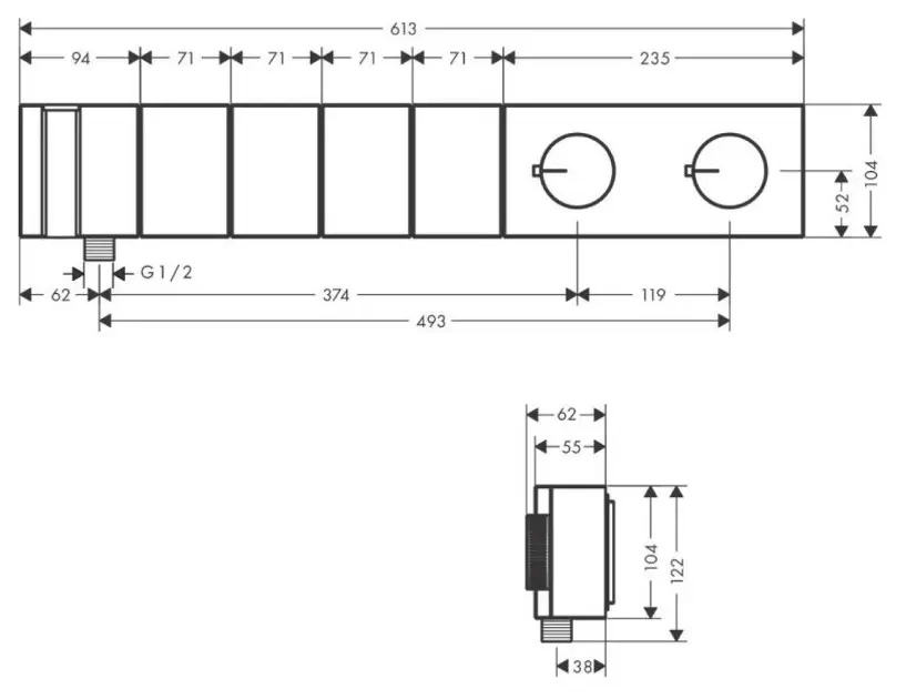 Axor - Edge - Zuhany csaptelep - 46721000 – 2. kép