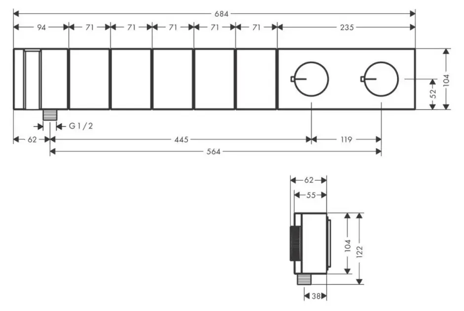 Axor - Edge - Zuhany csaptelep - 46731000 – 2. kép