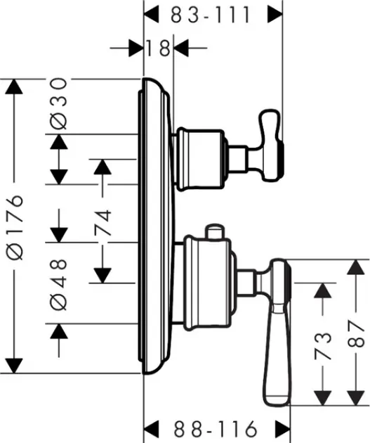 Axor - Montreux - Zuhany csaptelep - 16801820 – 2. kép