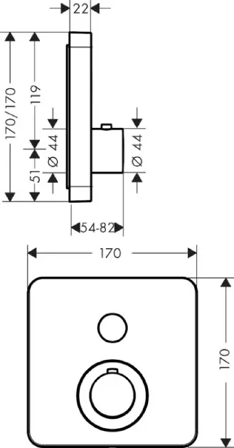 Axor - ShowerSelect - Zuhany csaptelep - 36705000 – 2. kép