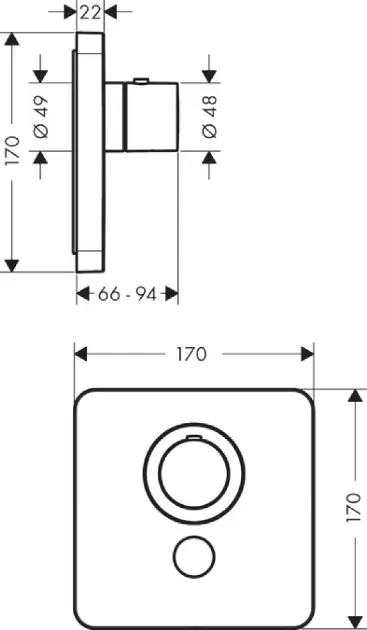 Axor - ShowerSelect - Zuhany csaptelep - 36706000 – 2. kép