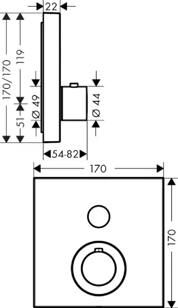 Axor - ShowerSelect - Zuhany csaptelep - 36714000 – 2. kép