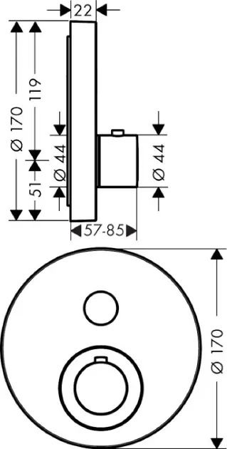 Axor - ShowerSelect - Zuhany csaptelep - 36722000 – 2. kép