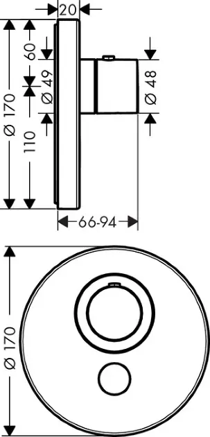 Axor - ShowerSelect - Zuhany csaptelep - 36726000 – 2. kép
